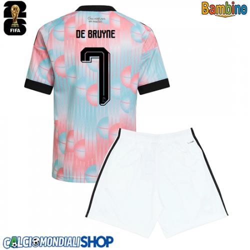 Maglie da calcio Belgio Kevin De Bruyne #7 Seconda Maglia Bambino Mondiali 2026  Manica Corta + Pantaloni corti)